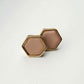Clay Rose Hexagon Stud