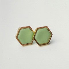 Clay Rose Hexagon Stud