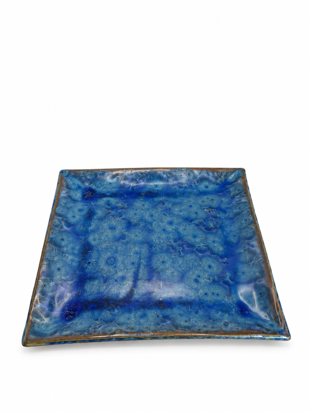 Plate Blue Greenish Crystals