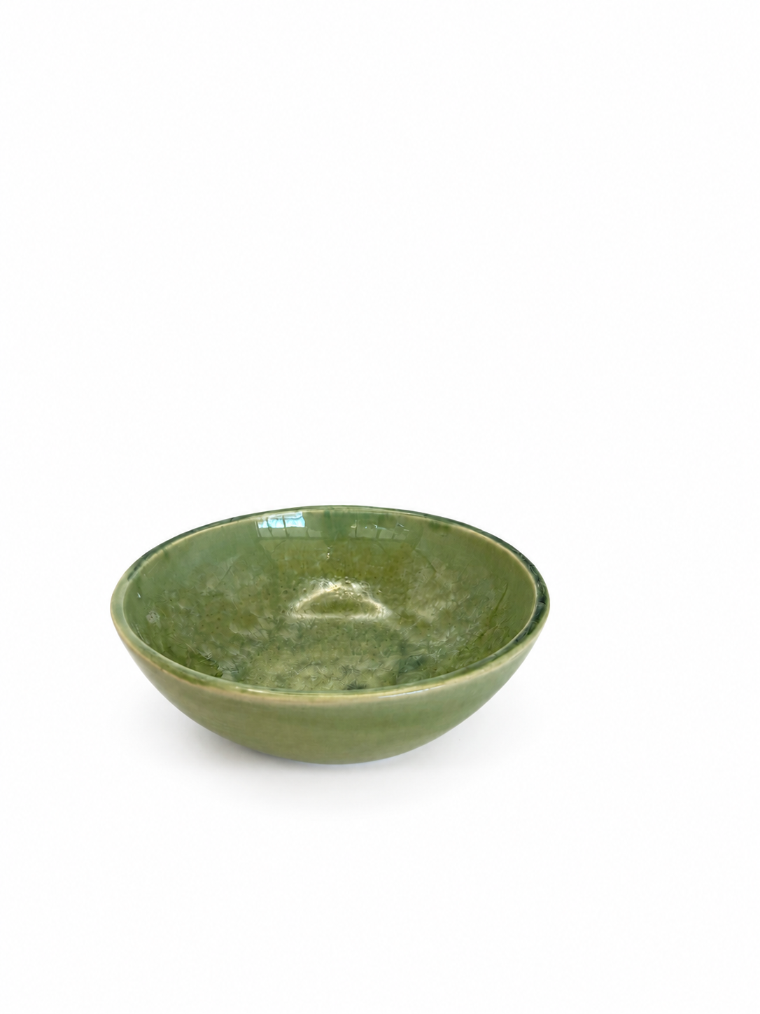 Bowl Small Medium Small Green Crystals