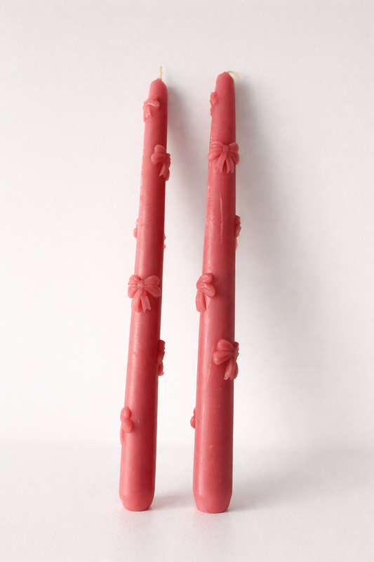 Five of Hearts Bow Tapers Set of 2