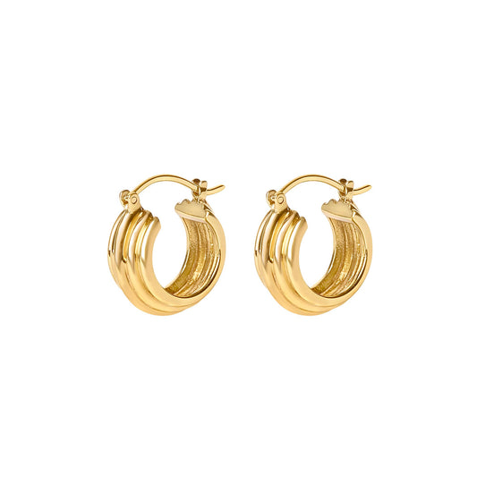 Brienne Wide Ribbed Hoop Earrings