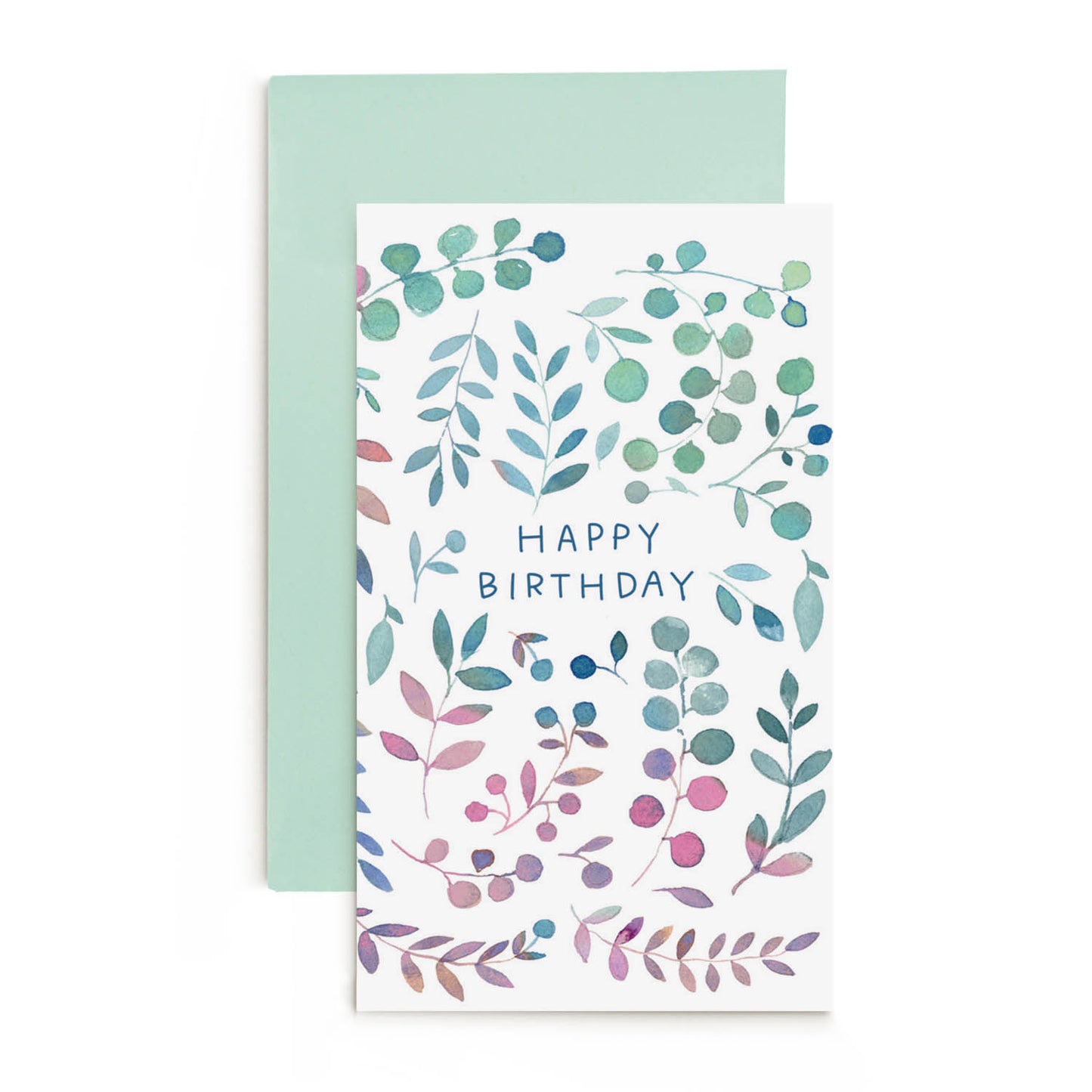 Pretty Leaves Bday Tiny Card