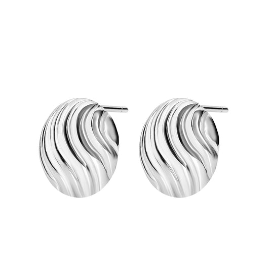 Esther Silver Oval Shape Stud