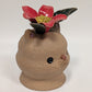Flowery Brown Cat Sculpture