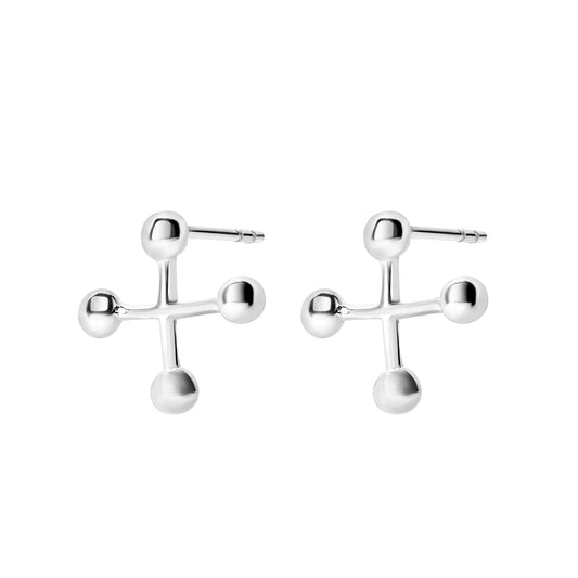 Gigi Silver Retro Jack Stud