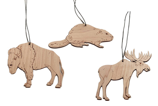 Canadian Animals Ornaments Set of 3
