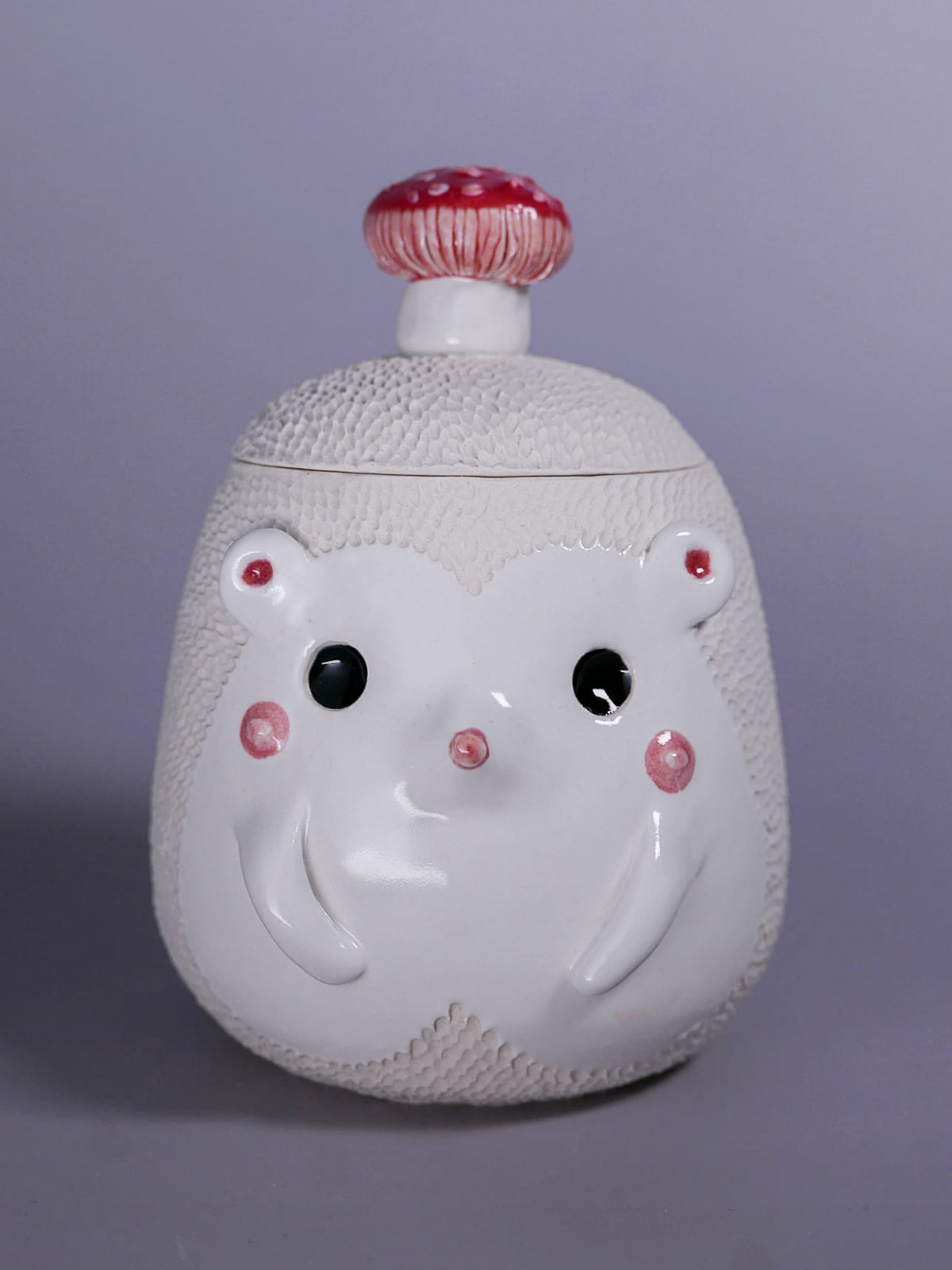 Hedgehog Jar with Mushroom handle - Medium