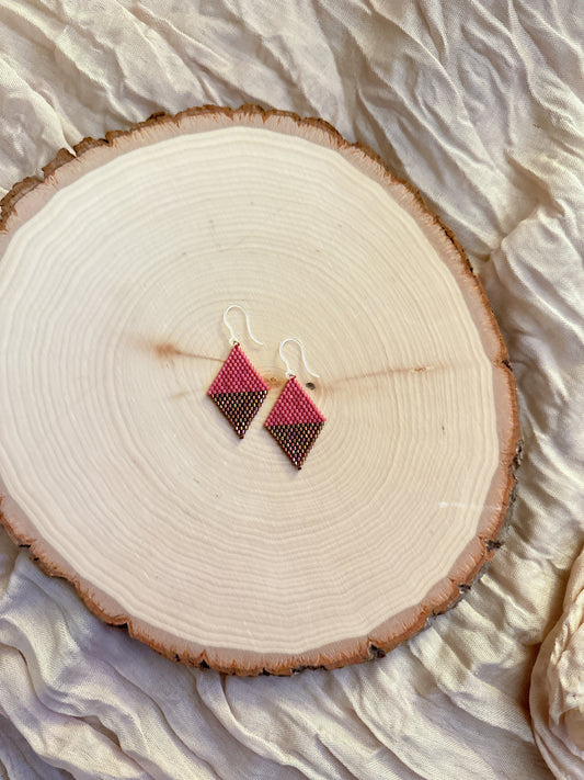 Ptarmigans Pink & Bronze Earrings