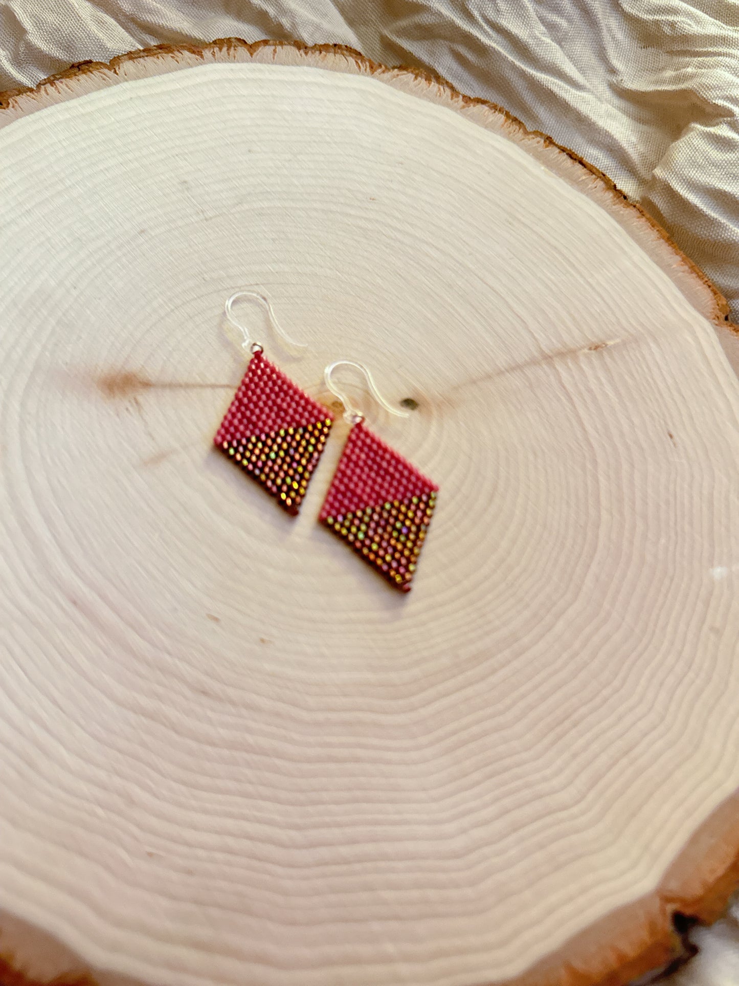 Ptarmigans Pink & Bronze Earrings