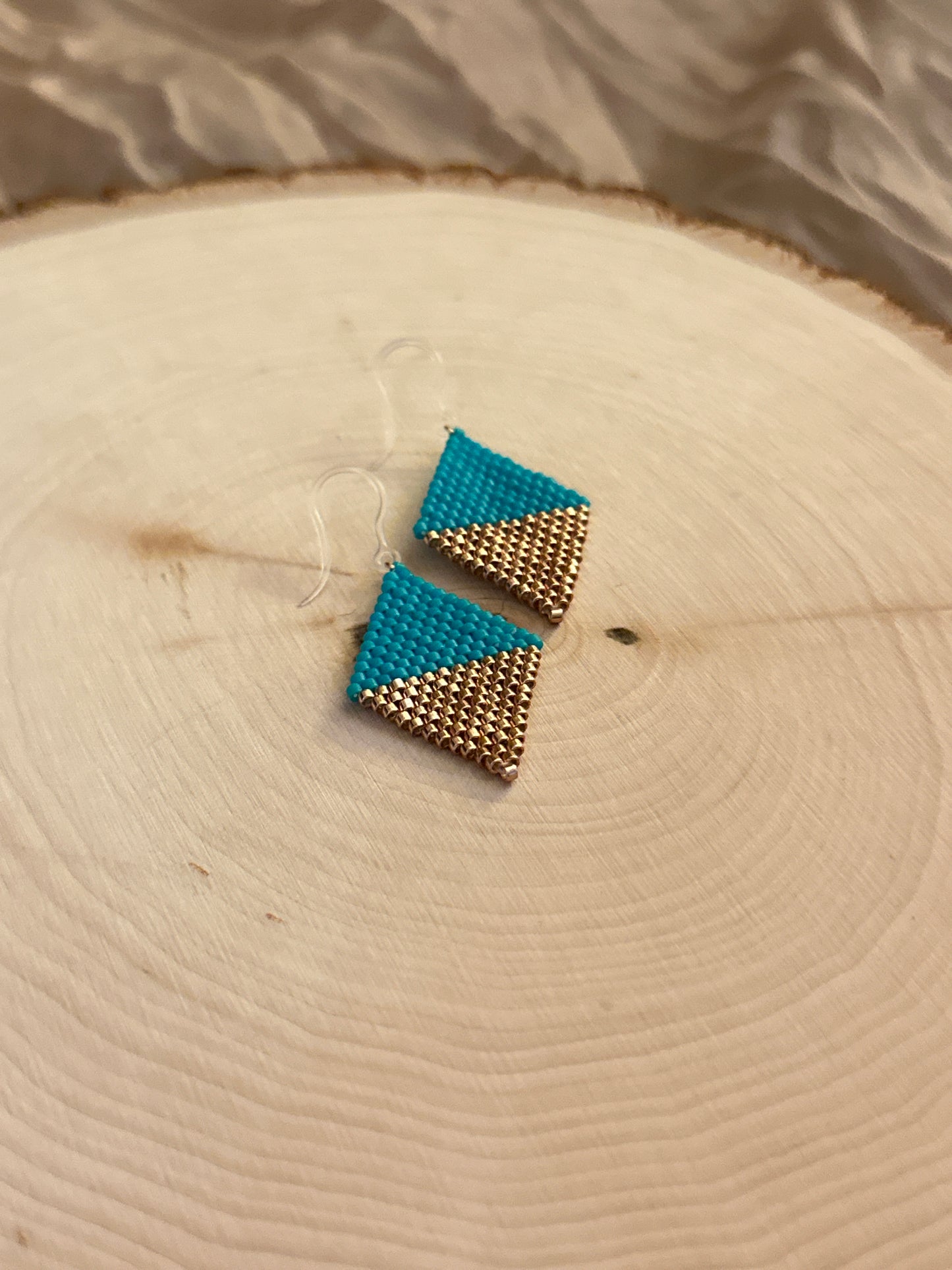 Ptarmigans Gold & Turquoise Earrings