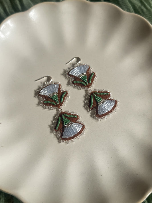 Bellflower Drop Earrings Icy Blue