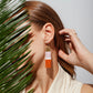 Colourblock Lavender Burnt Orange Earrings