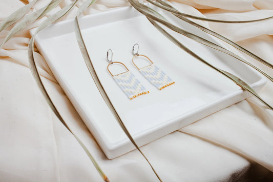 Periwinkle Michif Woven Earrings