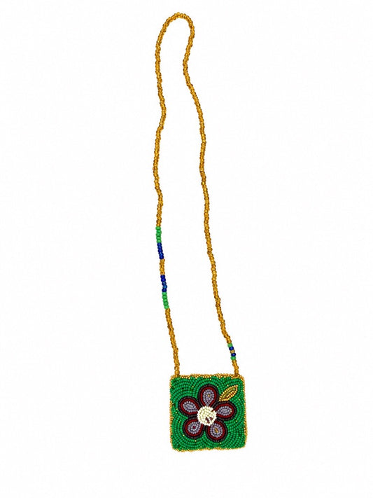 Green Gold Floral Necklace