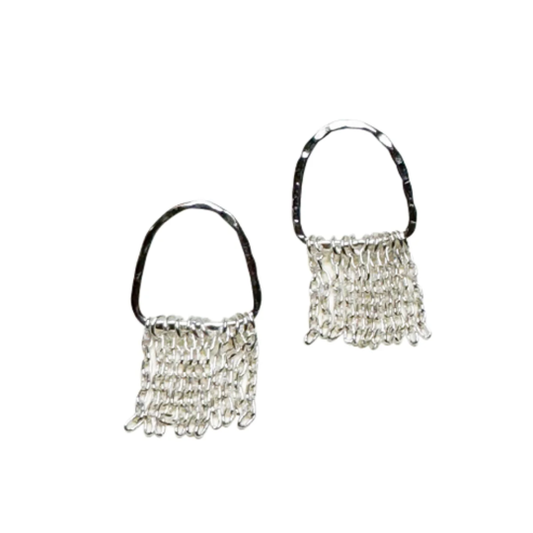 Kinsley Silver Drop Chain Earrings
