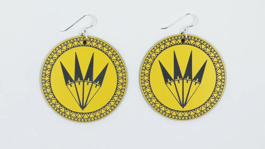 Fan with Tipis Earrings Medium