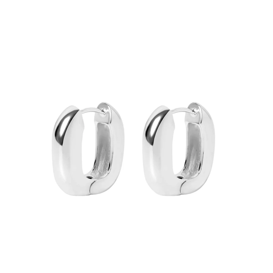 May Silver Square Chunky Hoop