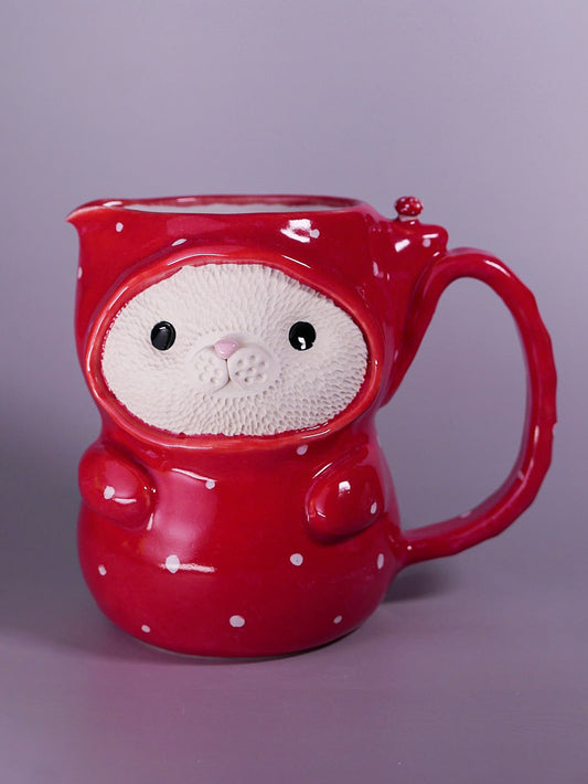 Mushroom Suit Cat Pitcher - Large