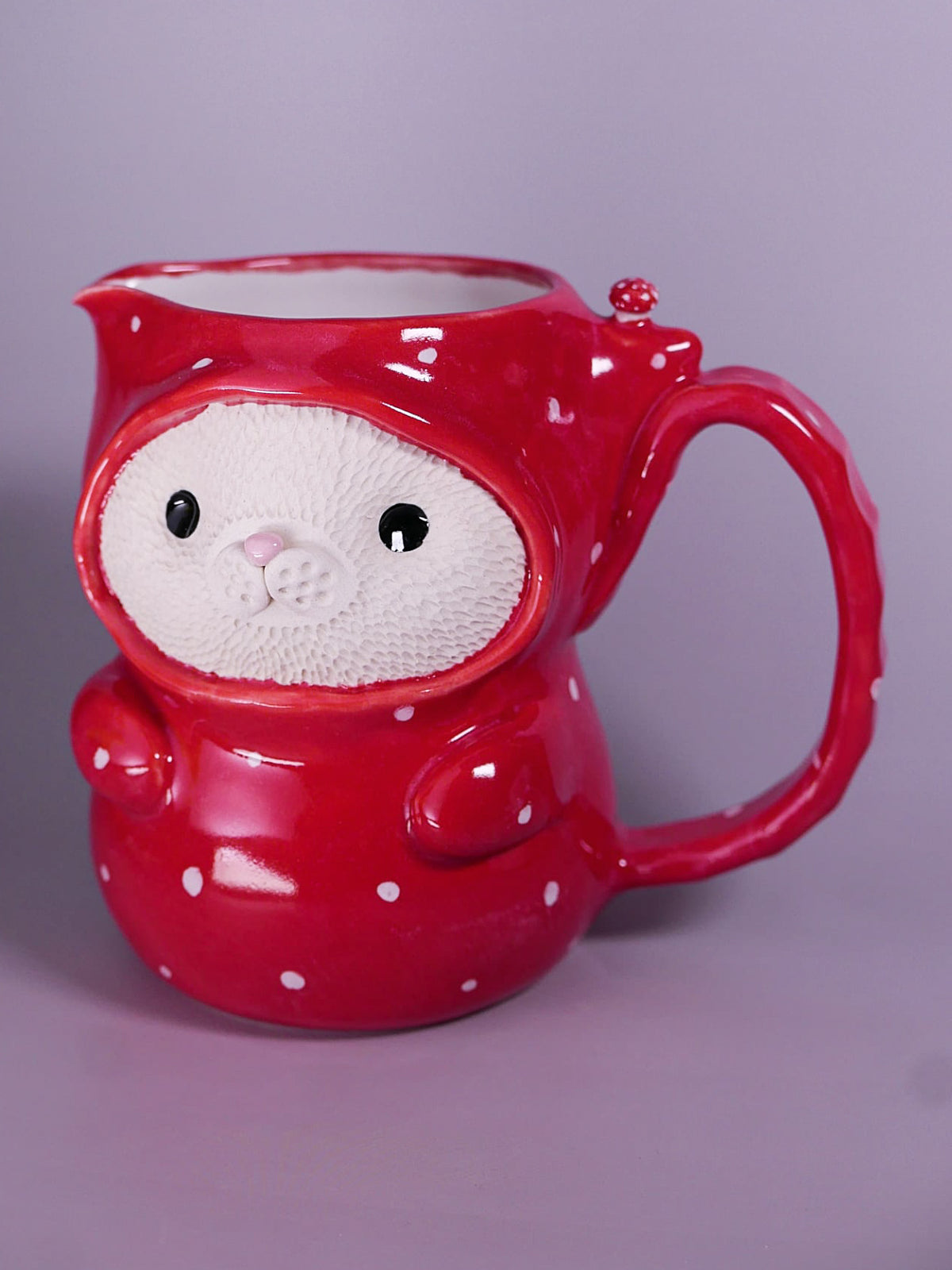 Mushroom Suit Cat Pitcher - Large