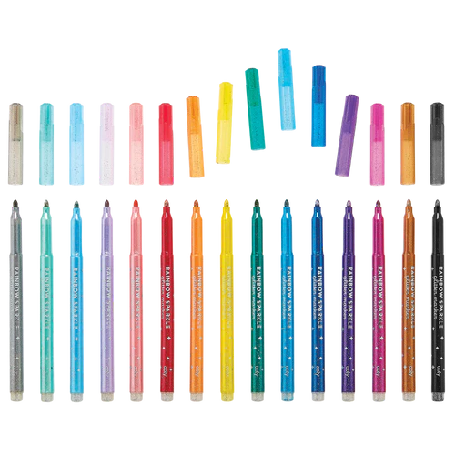 Rainbow Sparkle Glitter Markers Set of 15