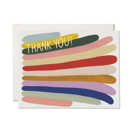 Rainbow Stripes Thanks Greeting Card