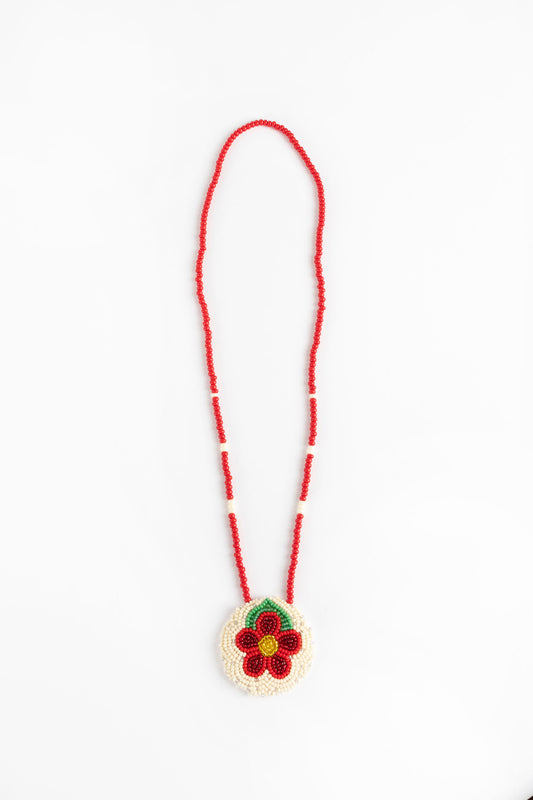 Marcy Friesen Floral Necklace Red