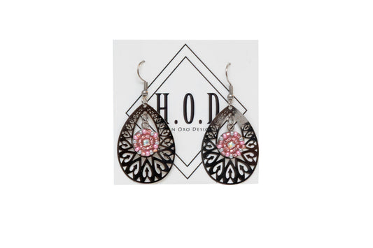 Helen Oro Designs Crystal Filagree Teardrop Earring