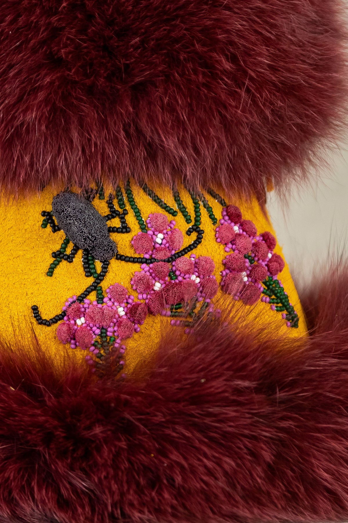 Beaded Mittens Fireweed and Spruce Bug Small