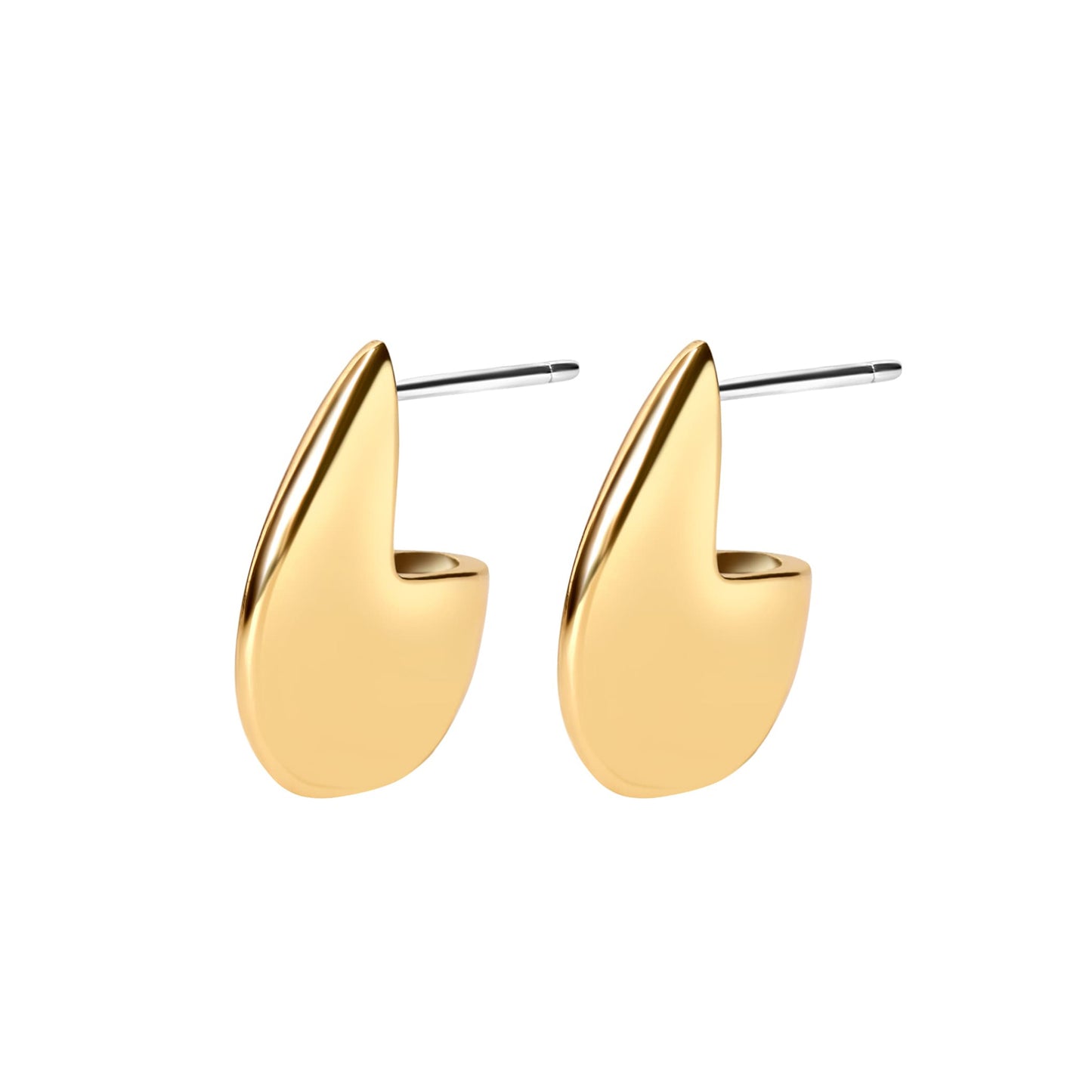 Rue Gold Flat Teardrop Stud