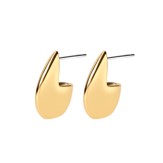 Rue Gold Flat Teardrop Stud