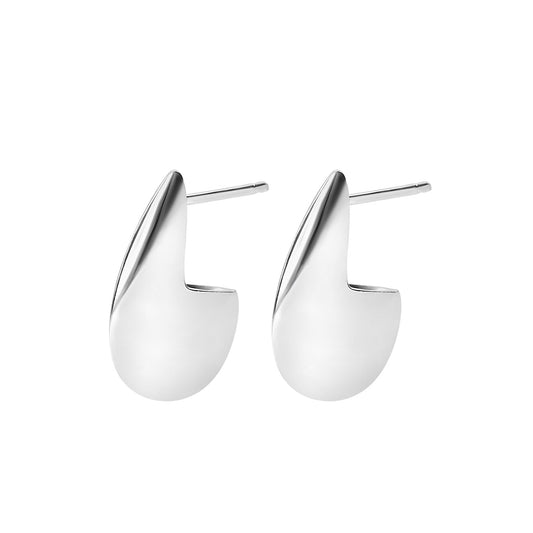 Rue Silver Flat Teardrop Stud