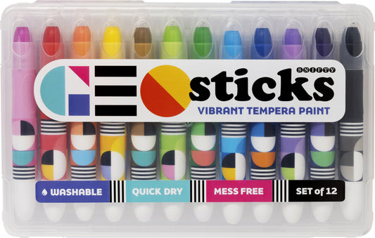 Geo Vibrant Tempera Sticks