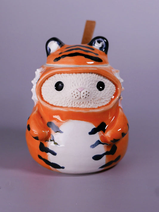 Tiger Jar with Bamboo Spoon