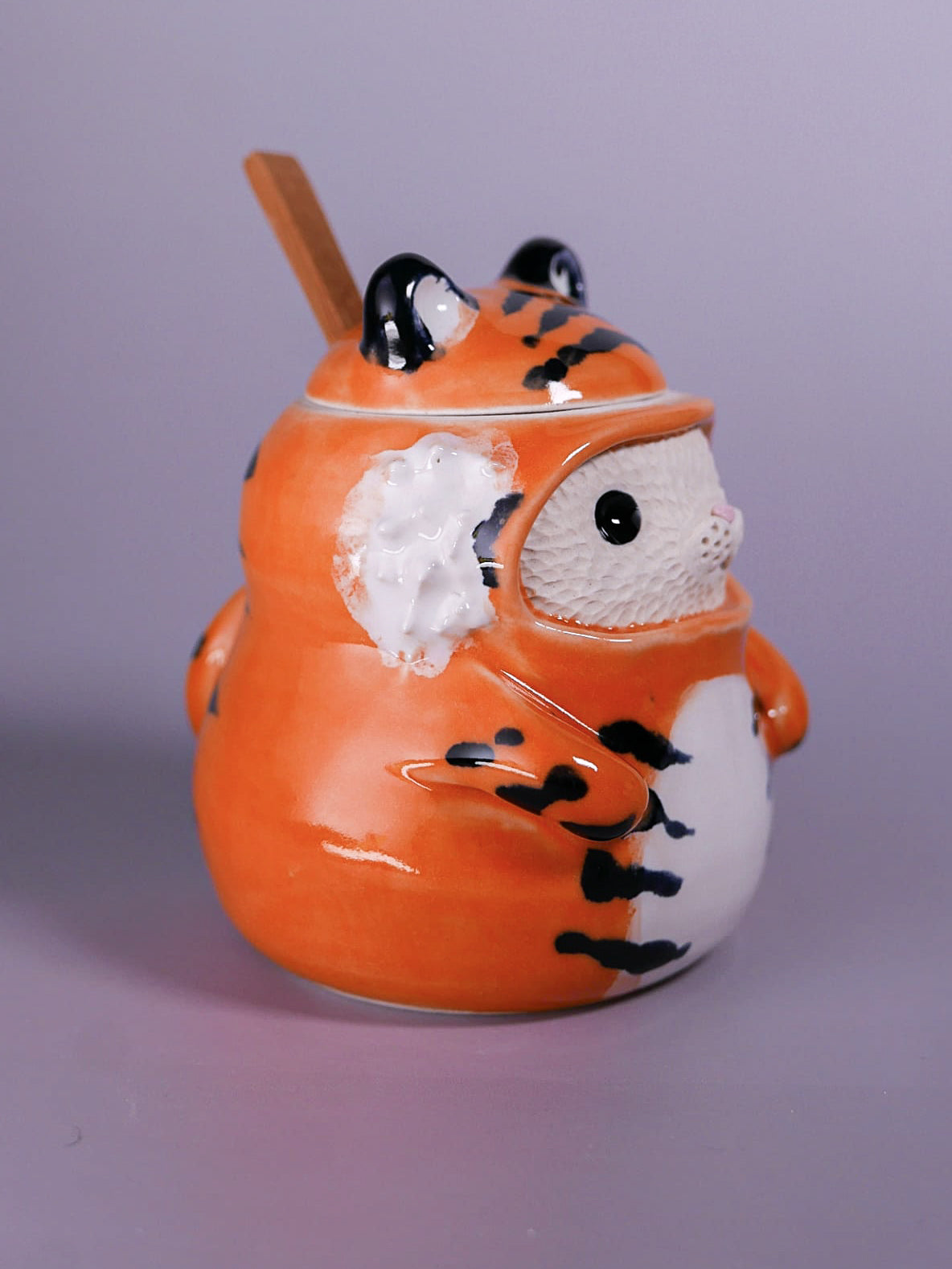 Tiger Jar with Bamboo Spoon