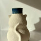 Bear Pawttery Big Cat Vase Blue