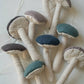 Linen Fabric Mushroom Ornament: Teal