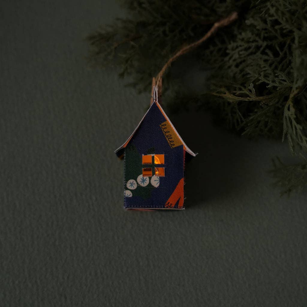 Holiday Fabric House Luminary: Holiday Sweaters (blue)