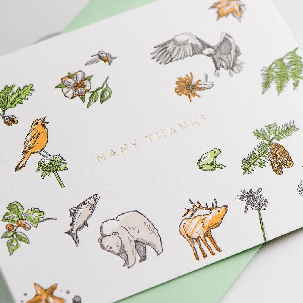 Many Thanks Flora & Fauna Card: SIngle Card