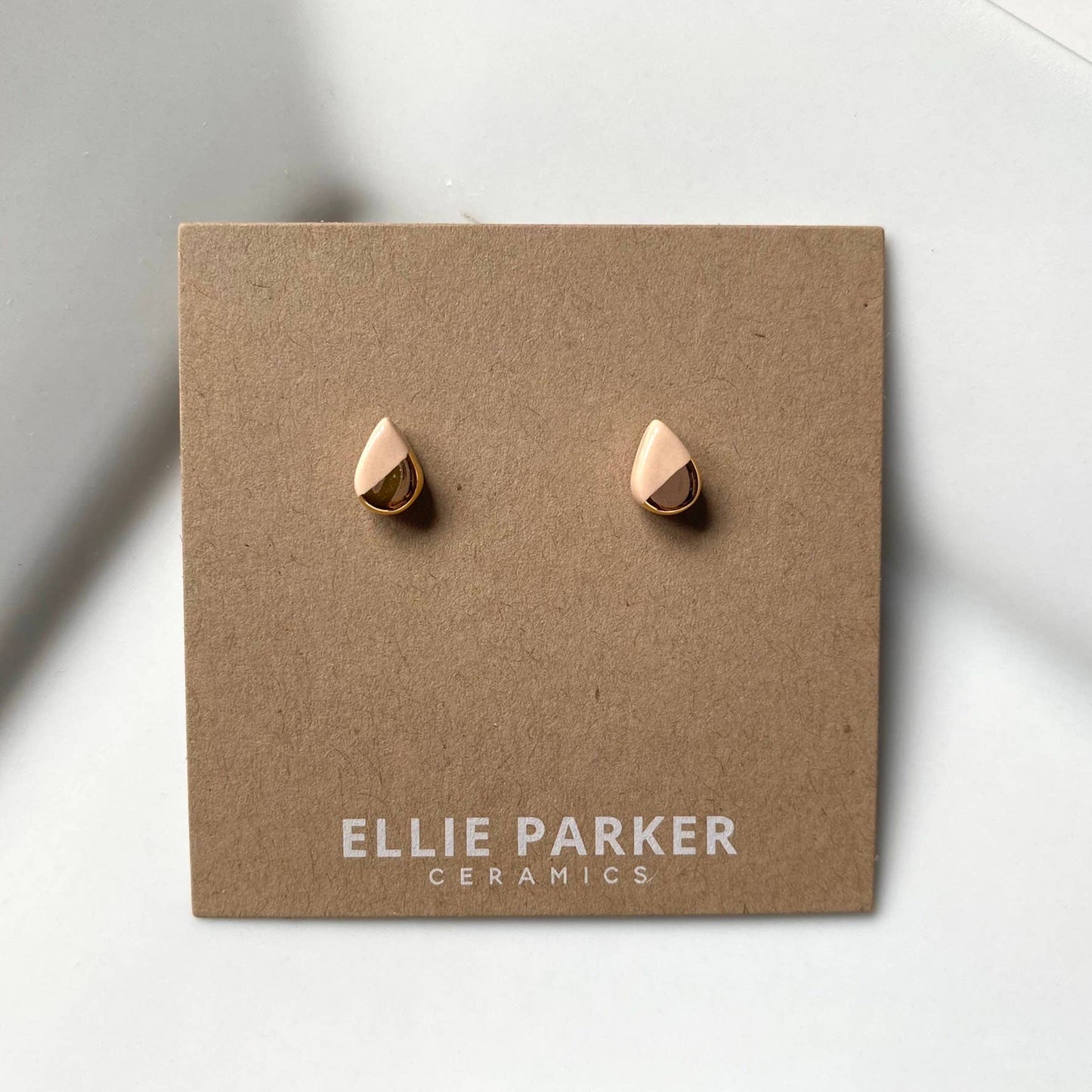 Teardrop Nude Ceramic Earrings