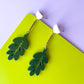 Hanging in There Leaf Dangle Earrings | Acrylic Earrings