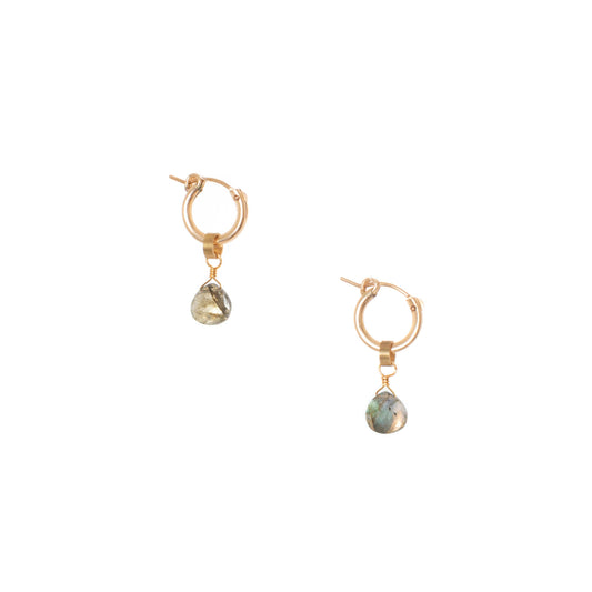 Classic Drake Earrings, 13mm: Labradorite
