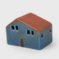 Ceramic Painted House Décor W/LED: Blue / 3x1.9x2.15"