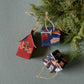 Holiday Fabric House Luminary: Trees (white)