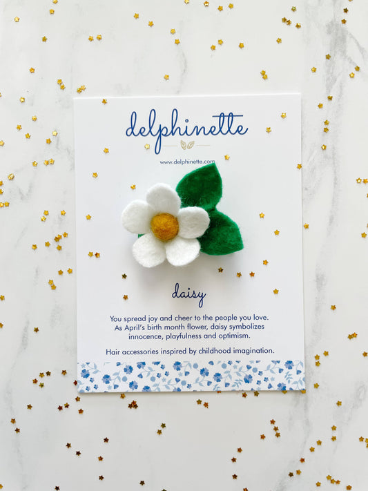 Daisy Hair Tie l April Birth Month Flower