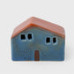 Ceramic Painted House Décor W/LED: Blue / 3x1.9x2.15"