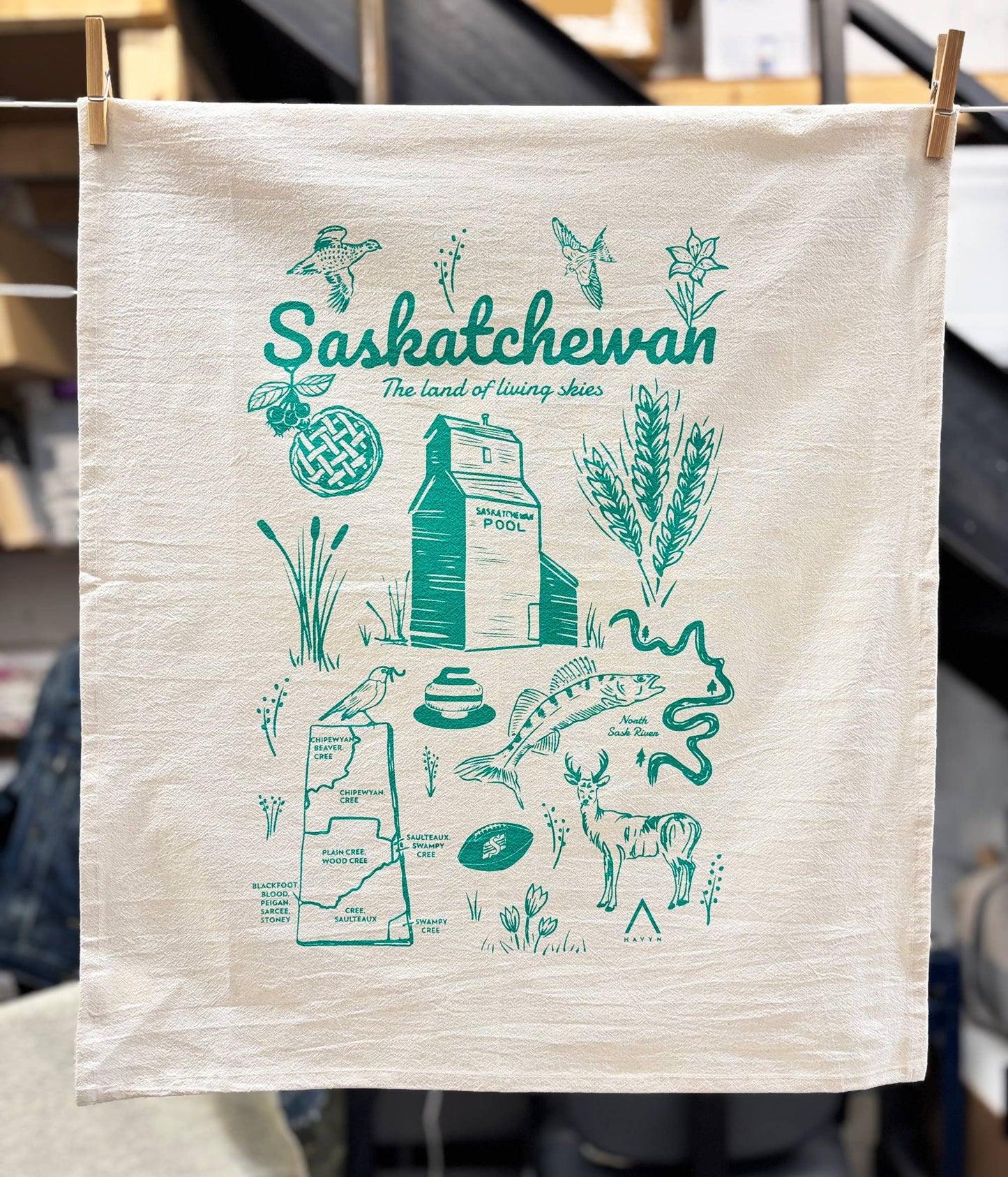 Saskatchewan Commemorative Organic Tea Towel - 20x24