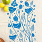 Mack Flowers Organic Tea Towel Blue - 20x24
