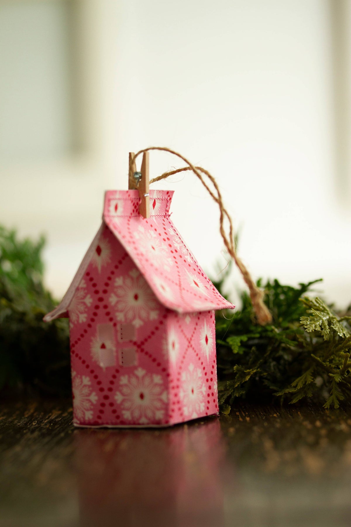Holiday Fabric House Luminary: Trees (white)