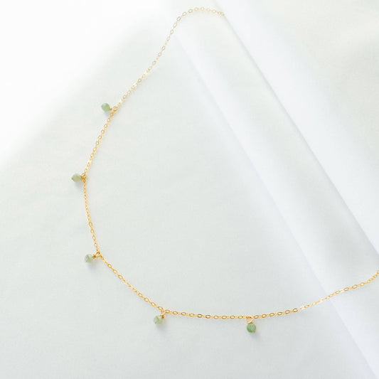 Primrose Necklace: Green / Gold Filled